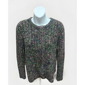 Alps Womens Cardigan Sweater Size Medium Full Zip Long Sleeve